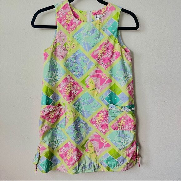 Lilly Pulitzer vintage white label surf n’ patch dress girls Sz 10 - Picture 1 of 6